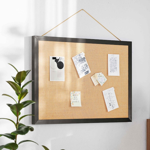 Flash Furniture Juno Rustic Wall Mount Linen Board w/Wood Push Pins, 20x30, Black HGWA-LINEN-20X30-BLK-GG - main